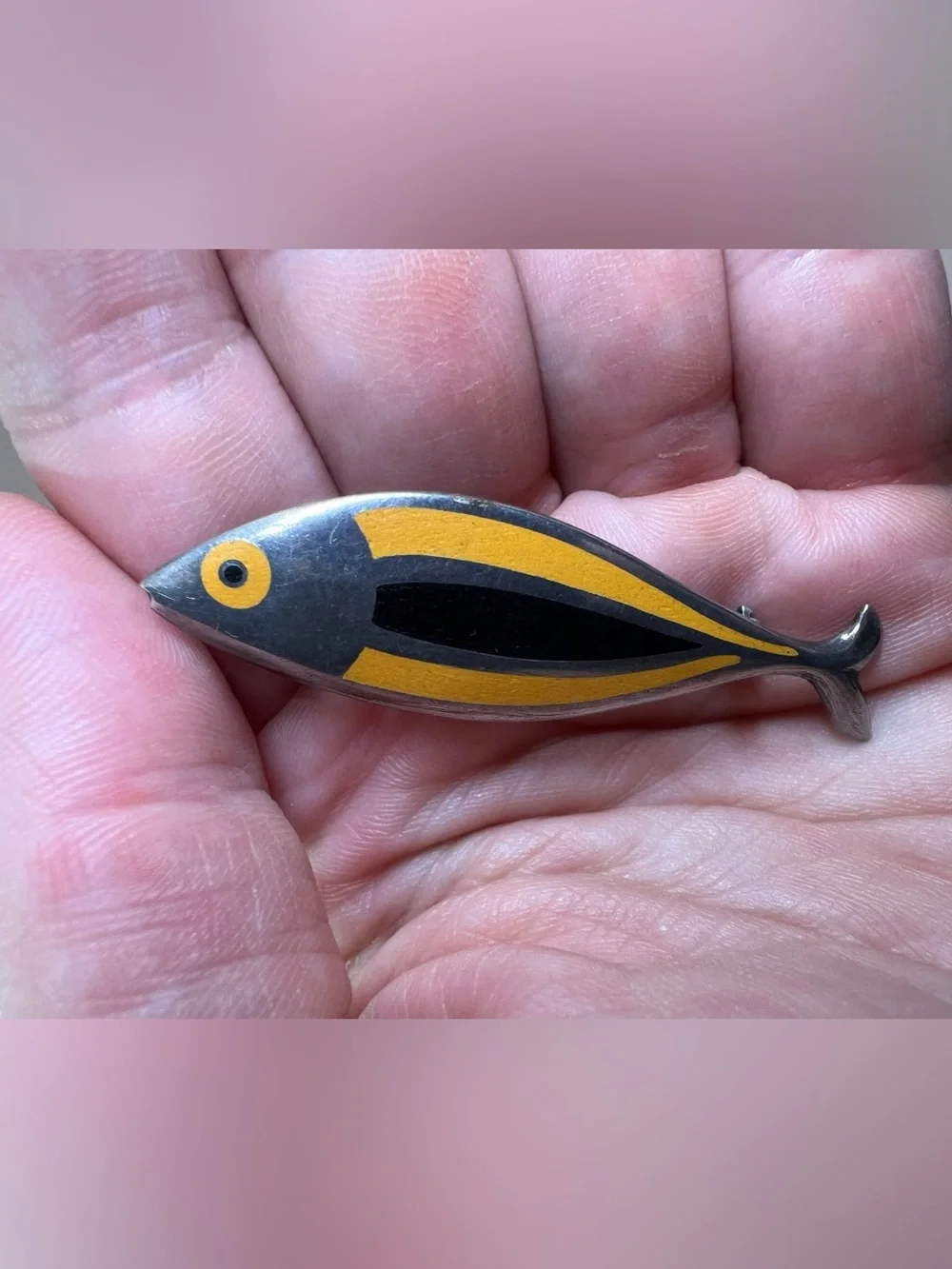 Vintage Sterling Erik Magnussen 1950s Enamel Fish Brooch